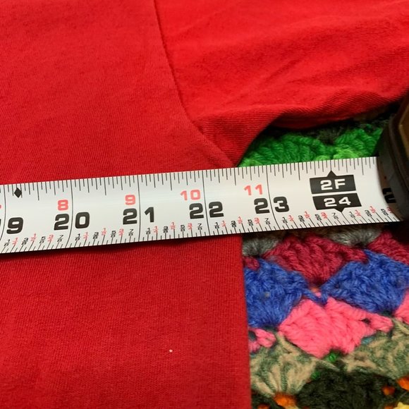 VIntage 90s Key Elements Oversized Slouchy Blank Solid Cherry Pocket Tee - Picture 9 of 12